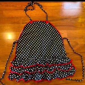 Women's Black and White Polka Dot Apron